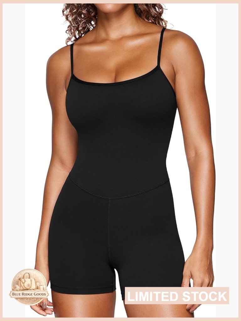 Butterluxe Cami Strap Romper Adjustable Sleeveless Yoga Jumpsuit Bodysuit Shorts